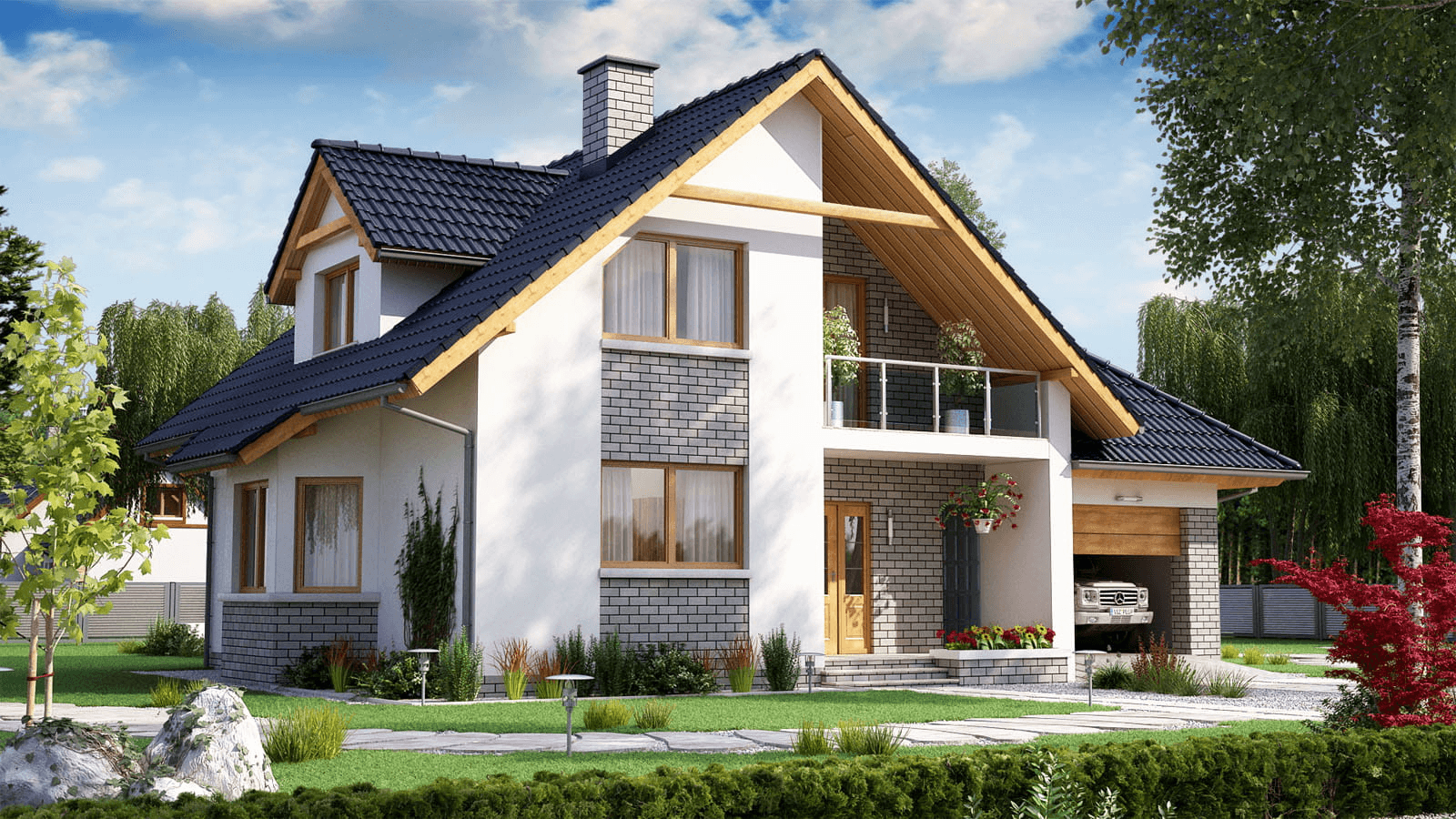 Wizualizacja domu jednorodzinnego BW-10 wariant 4