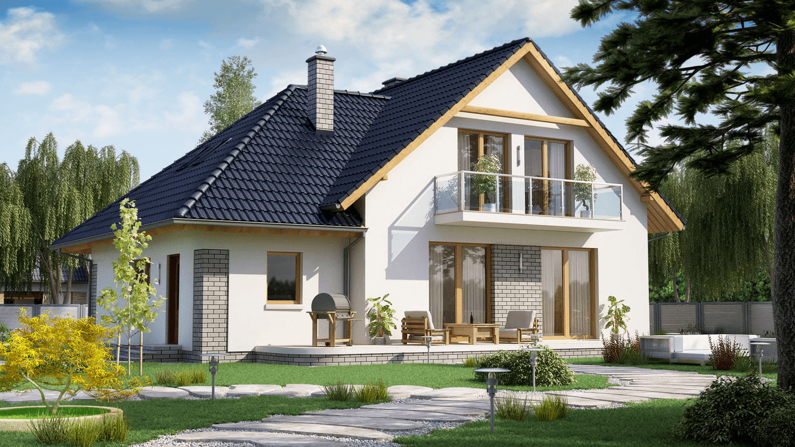 Wizualizacja domu jednorodzinnego BW-10 wariant 4