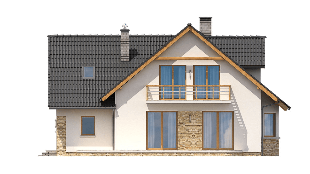 elewacja tylna domu jednorodzinnego BW-10 wariant 5