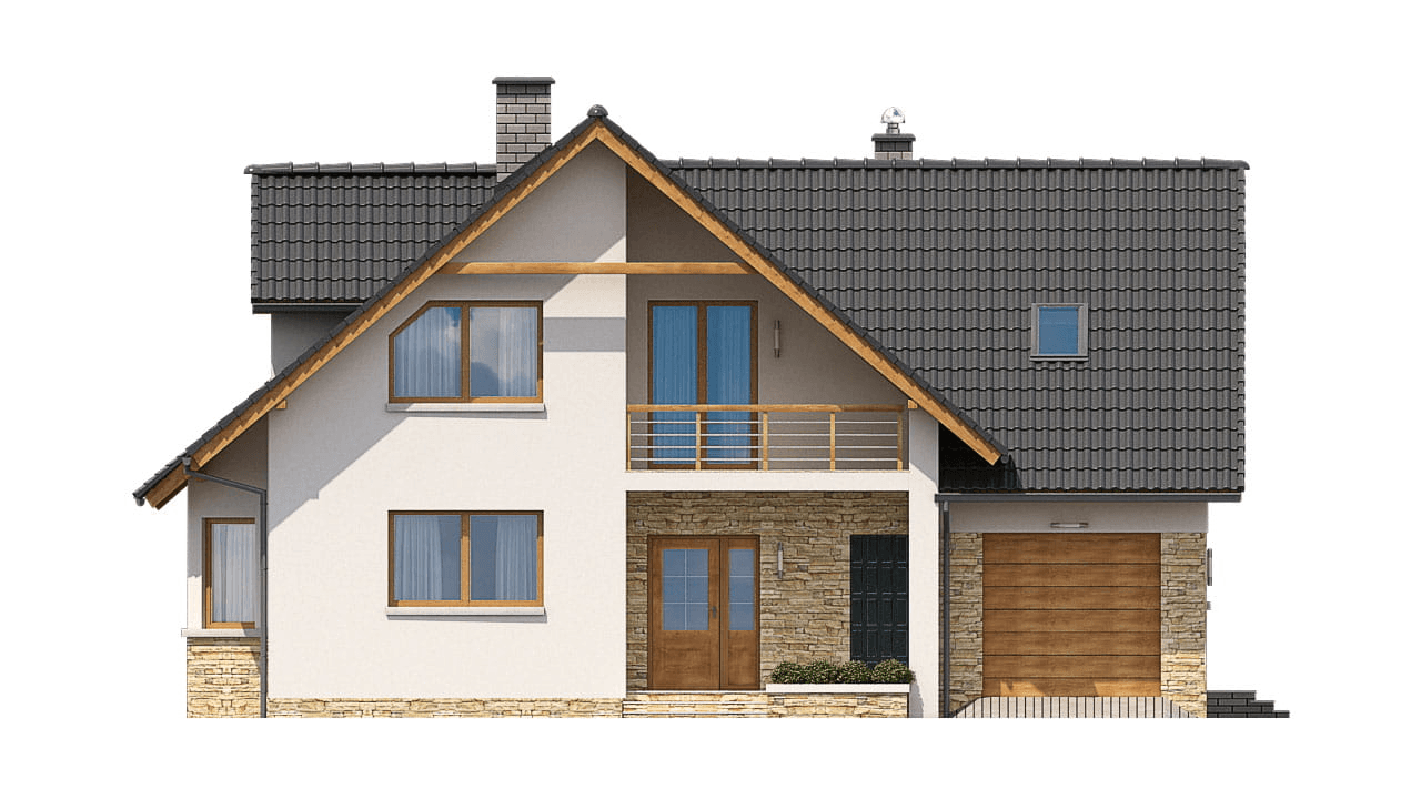 elewacja frontowa domu jednorodzinnego BW-10 wariant 5