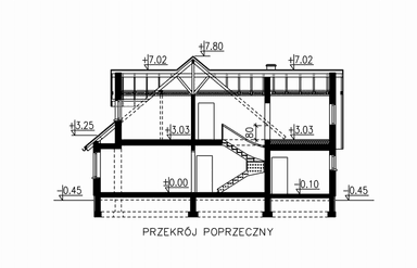 przekrój domu jednorodzinnego BW-10 wariant 5