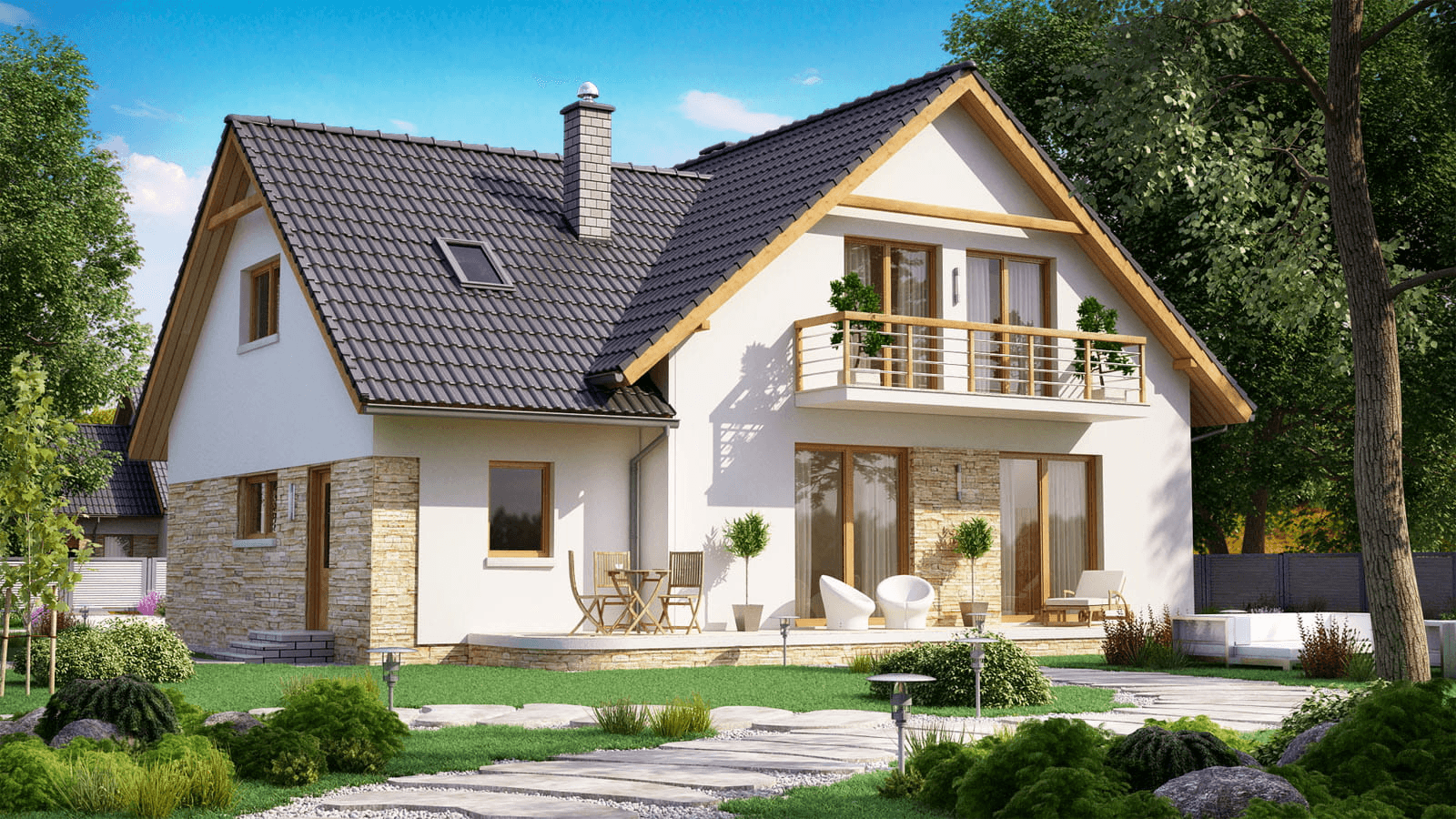 Wizualizacja domu jednorodzinnego BW-10 wariant 5