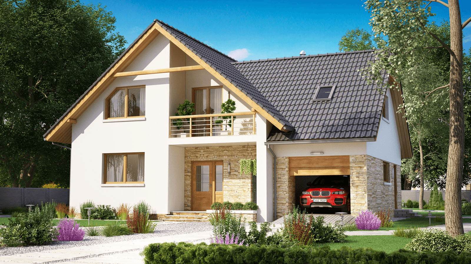 Wizualizacja domu jednorodzinnego BW-10 wariant 5