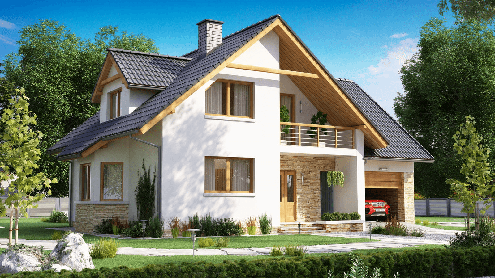 Wizualizacja domu jednorodzinnego BW-10 wariant 5