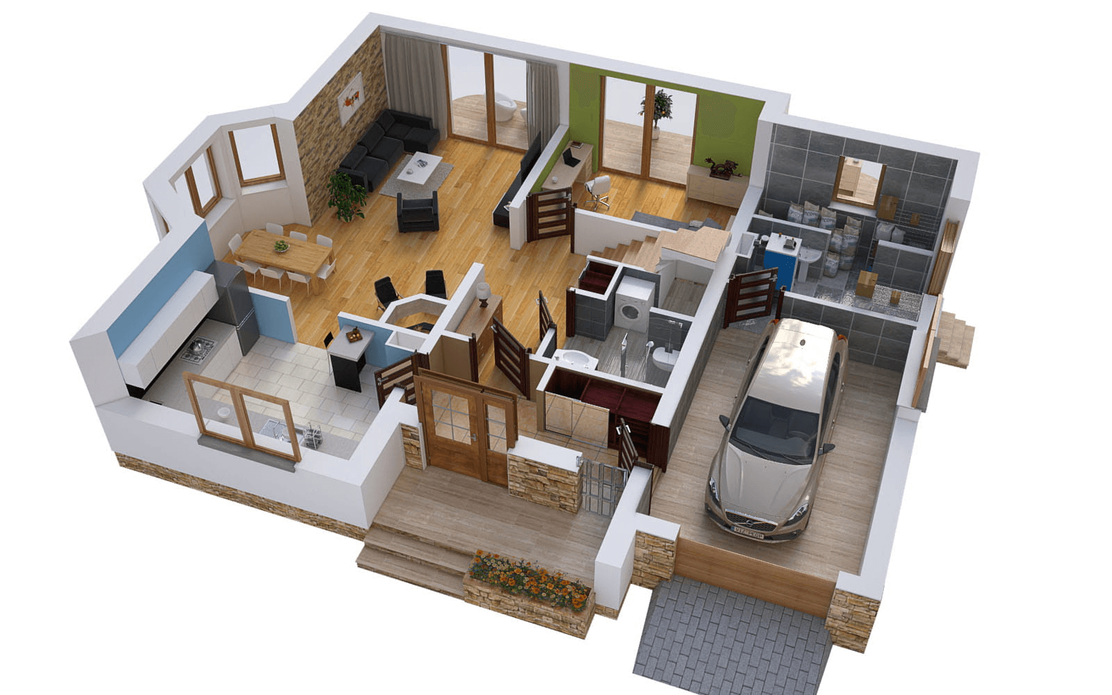 Wizualizacja domu jednorodzinnego BW-10 wariant 5