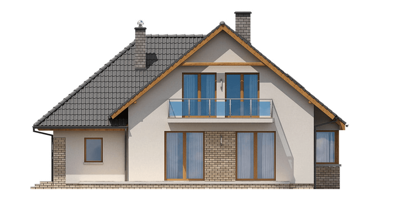 elewacja tylna domu jednorodzinnego BW-10 wariant 6