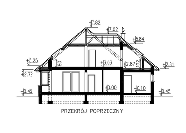 przekrój domu jednorodzinnego BW-10 wariant 6