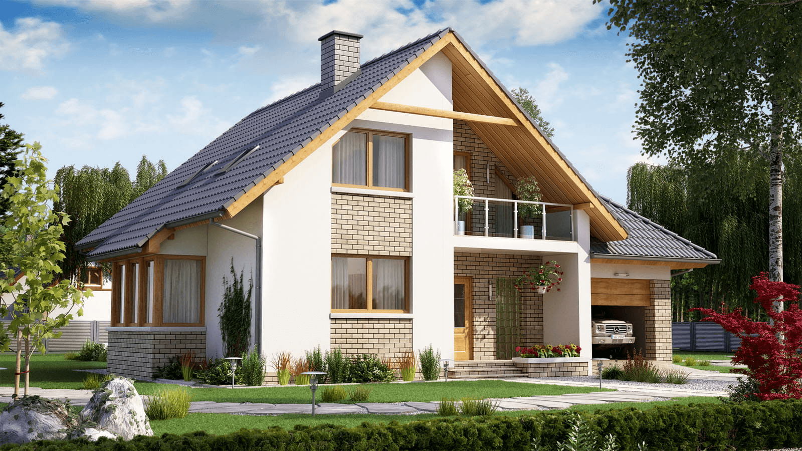 Wizualizacja domu jednorodzinnego BW-10 wariant 6