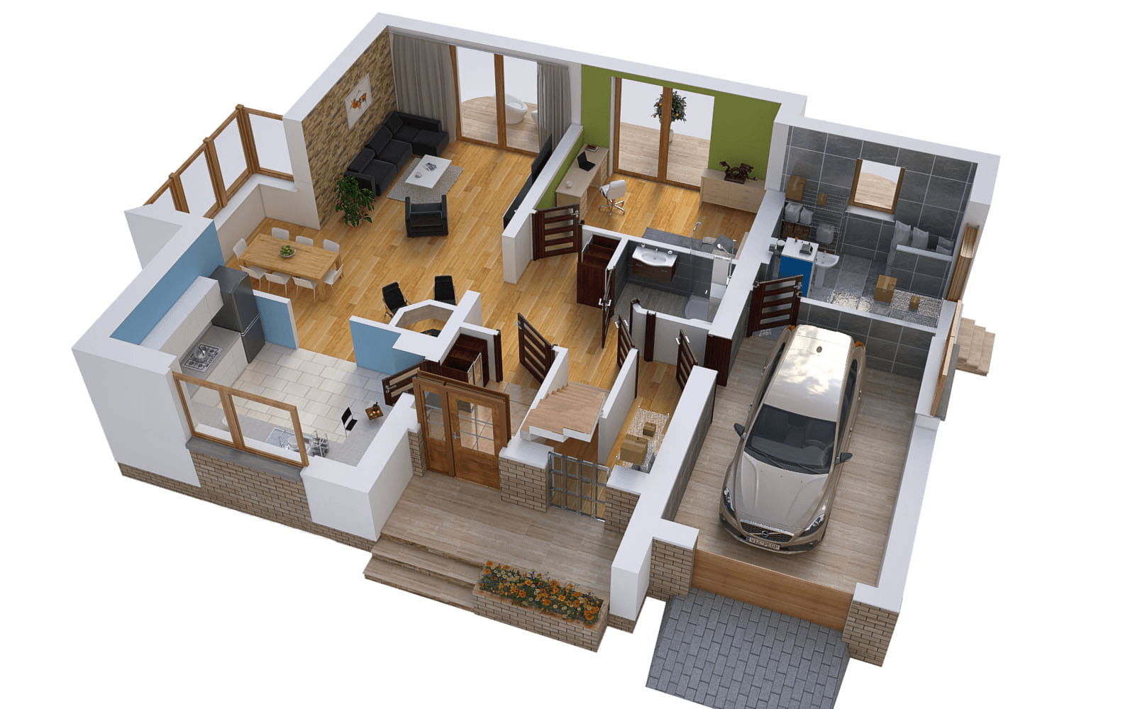 Wizualizacja domu jednorodzinnego BW-10 wariant 6