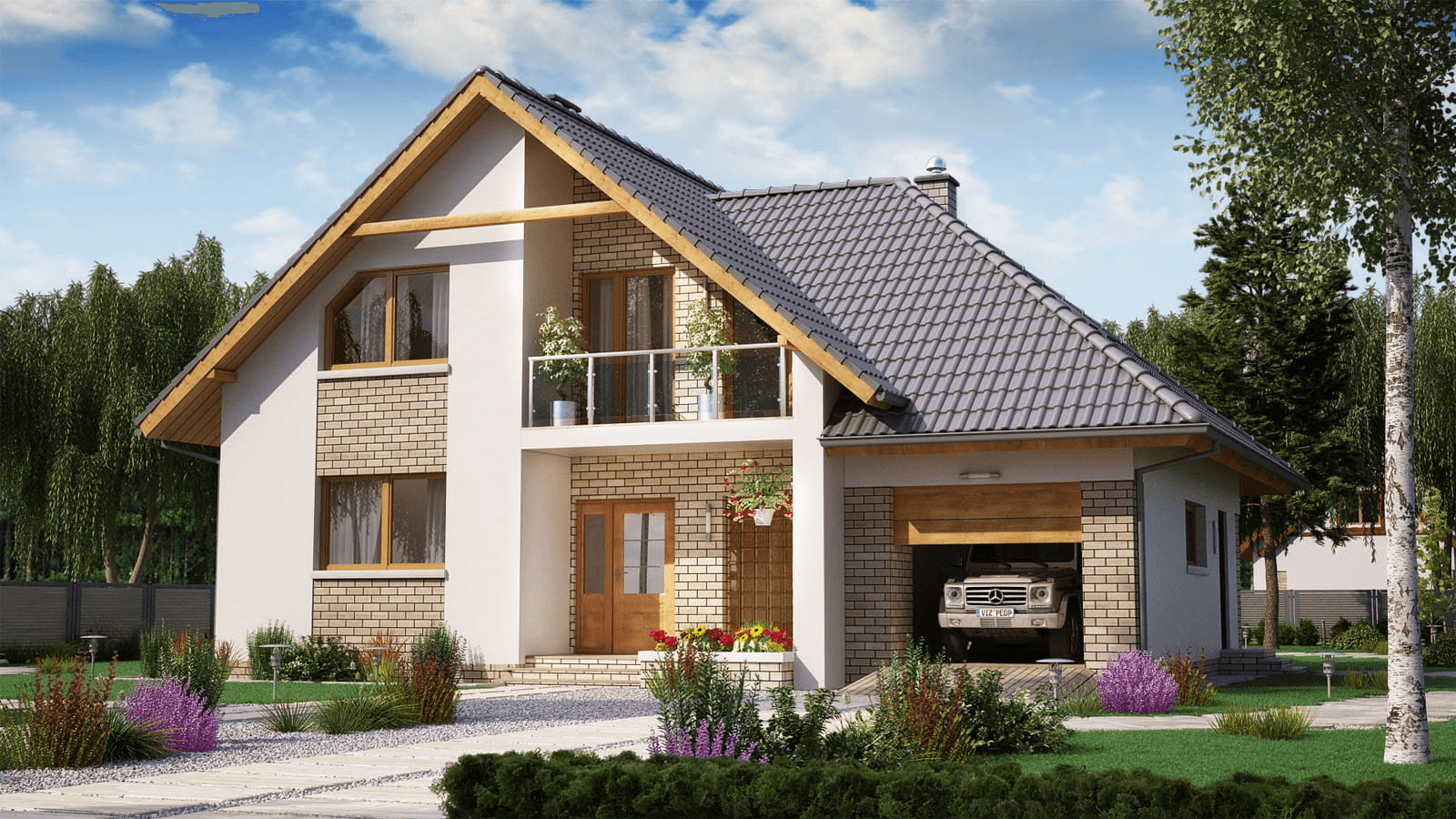 Wizualizacja domu jednorodzinnego BW-10 wariant 6