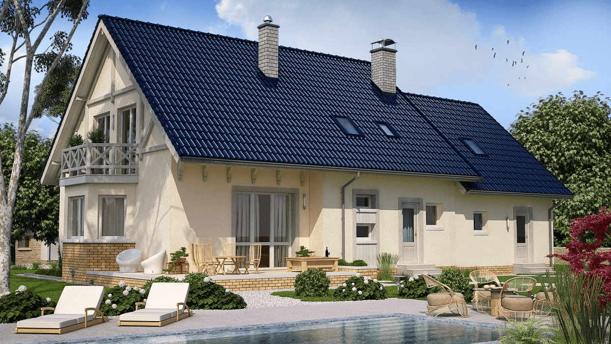 Wizualizacja domu jednorodzinnego BW-12 garaż 2 stanowiskowy