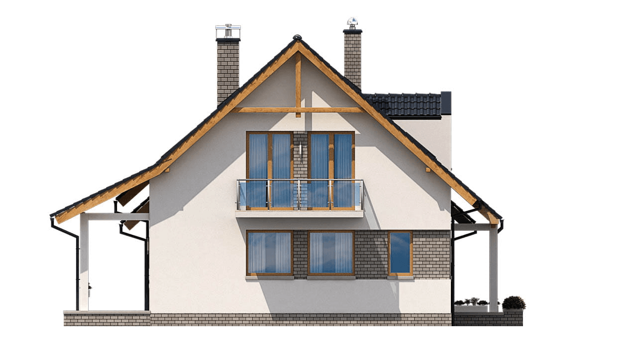 Elewacja prawa domu jednorodzinnego BW-17 wariant 2