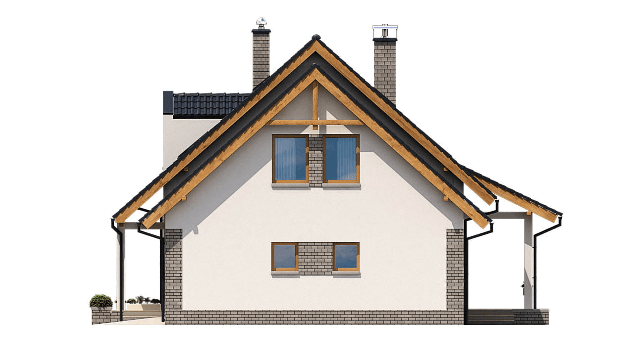 Elewacja lewa domu jednorodzinnego BW-17 wariant 2