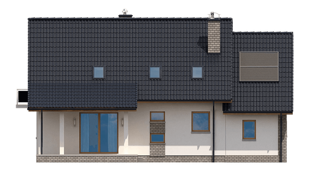 Elewacja tylna domu jednorodzinnego BW-17 wariant 2