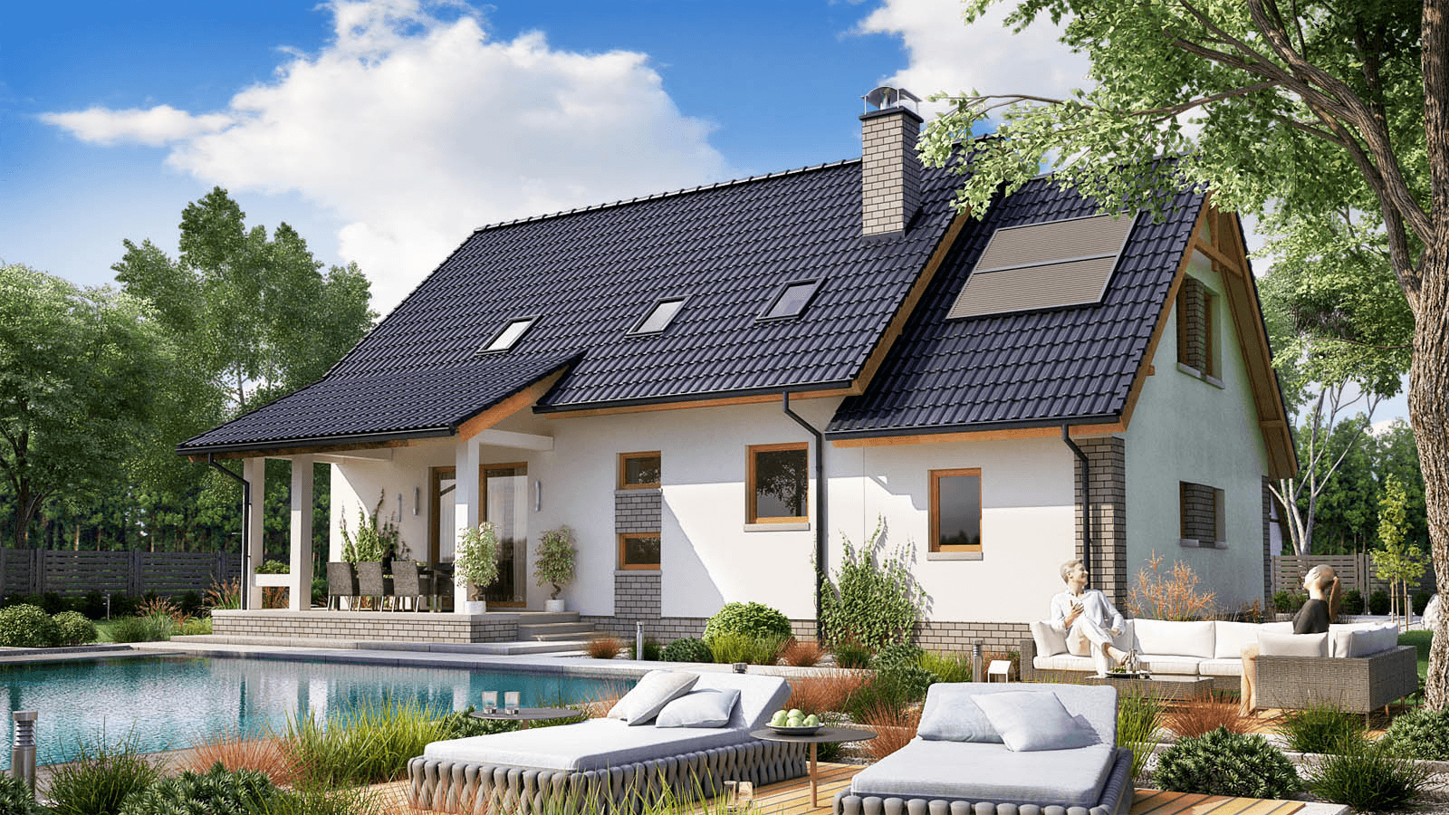 Wizualizacja domu jednorodzinnego BW-17 wariant 2