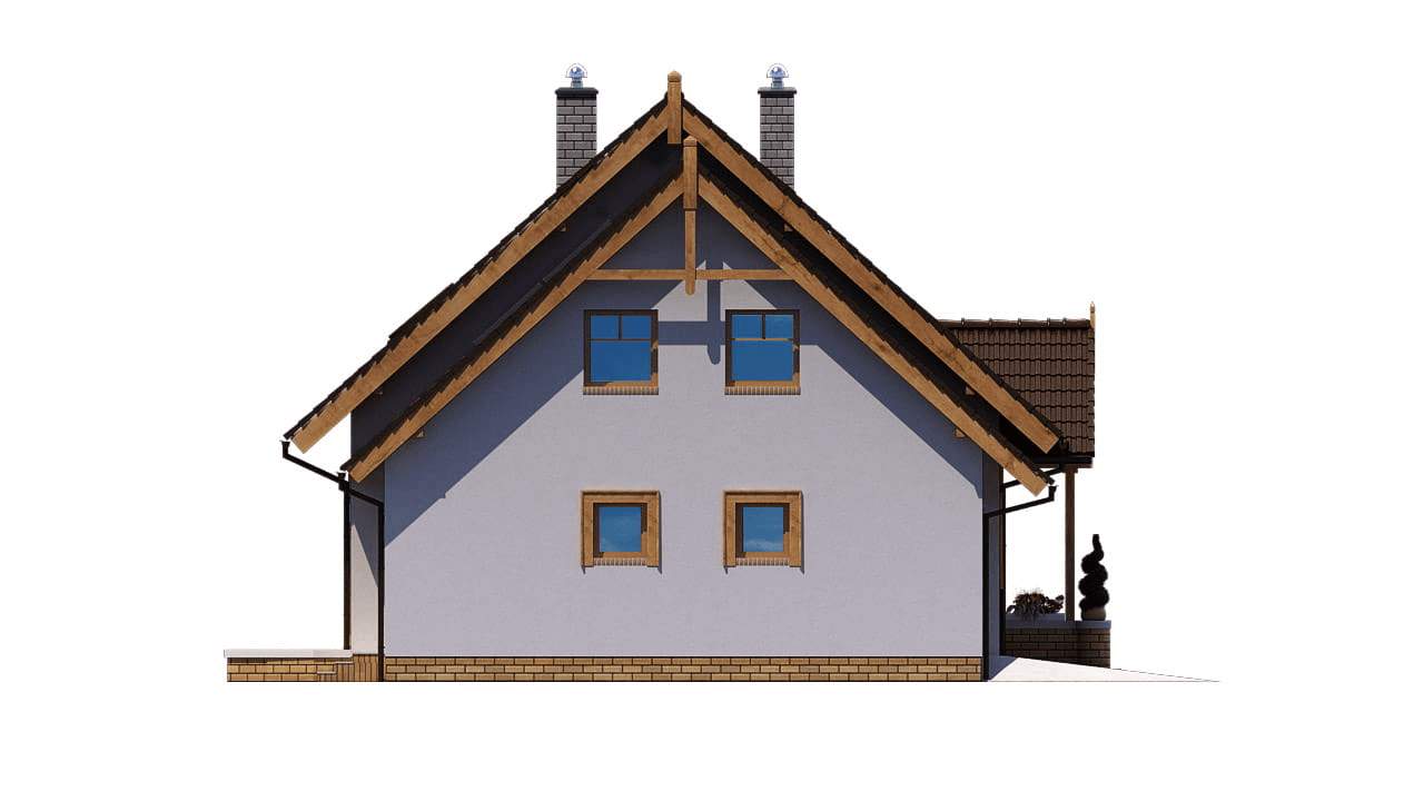 elewacja lewa domu jednorodzinnego BW-20