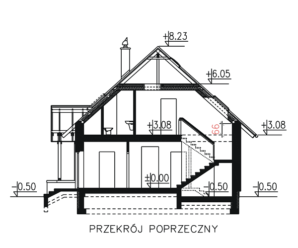 przekrój domu jednorodzinnego BW-20