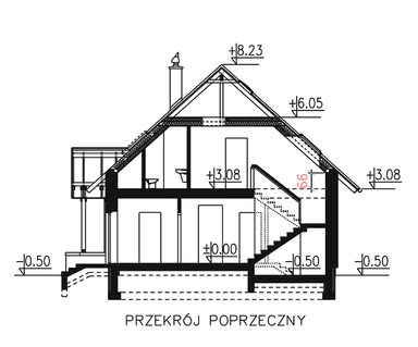 przekrój domu jednorodzinnego BW-20
