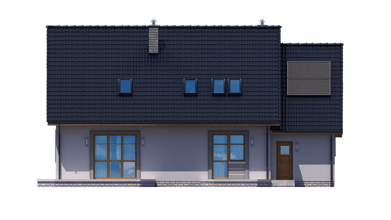 elewacja tylna jednorodzinnego BW-20 wariant 1 energooszczędny