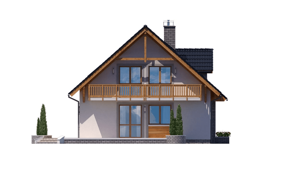 elewacja lewa domu jednorodzinnego BW-24