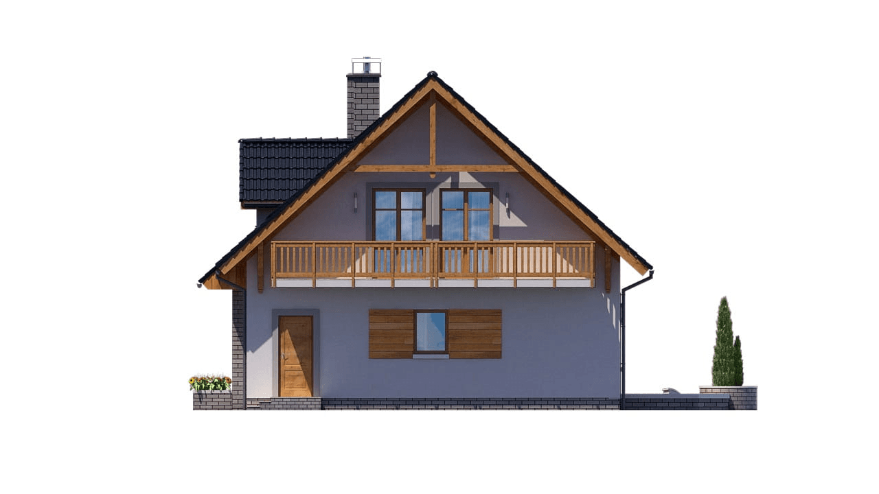 elewacja prawa domu jednorodzinnego BW-24