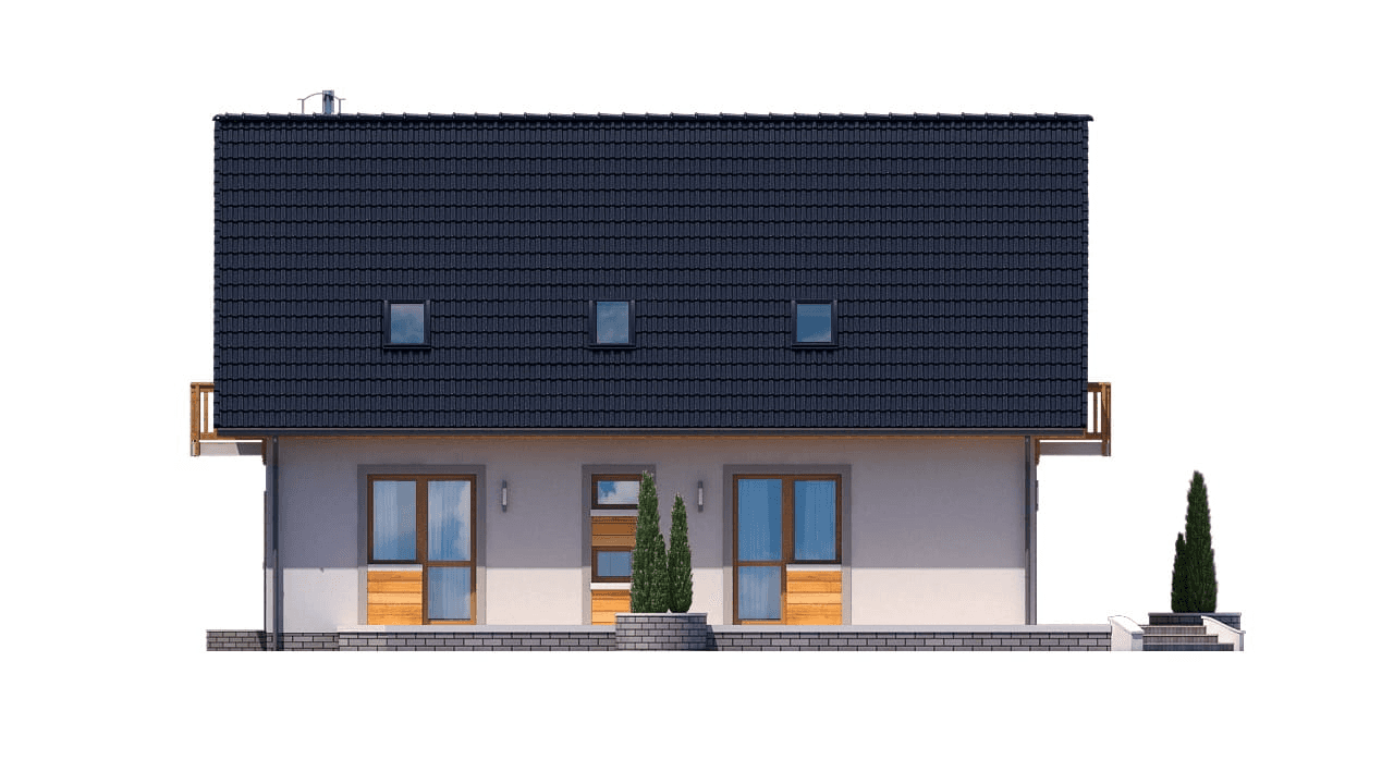 elewacja tylna domu jednorodzinnego BW-24