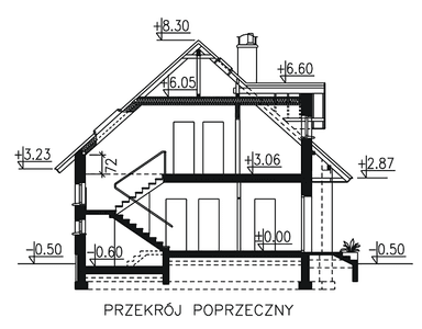 przekrój domu jednorodzinnego BW-24