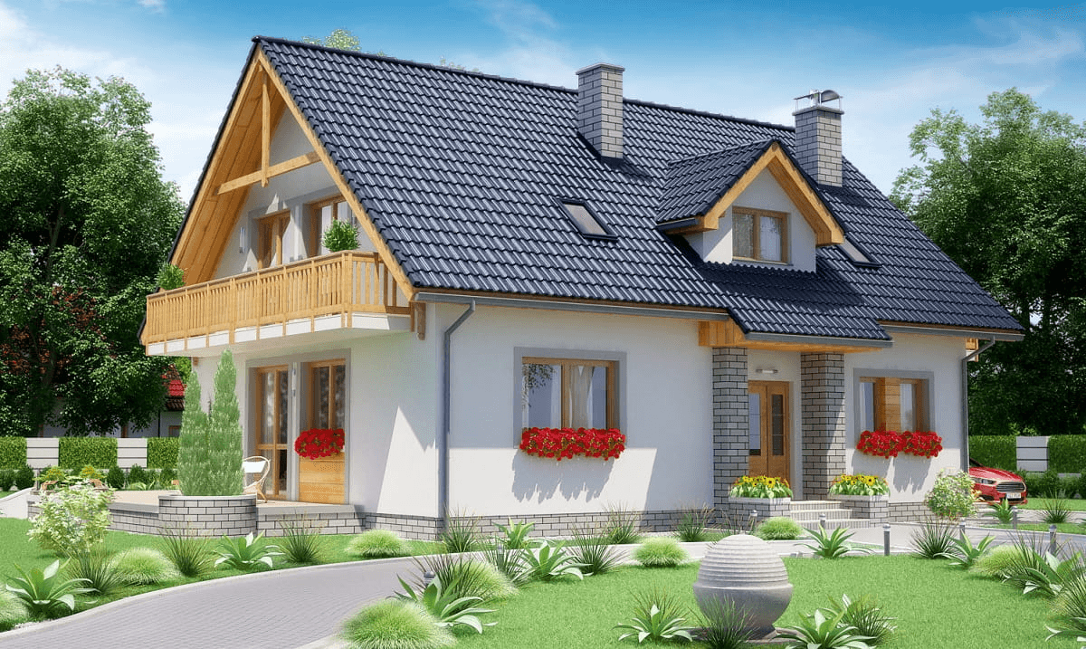 Wizualizacja domu jednorodzinnego BW-24