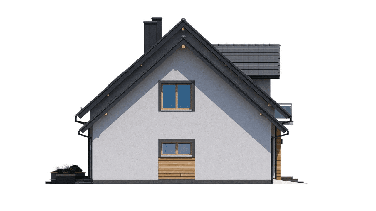 elewacja lewa domu jednorodzinnego BW-27