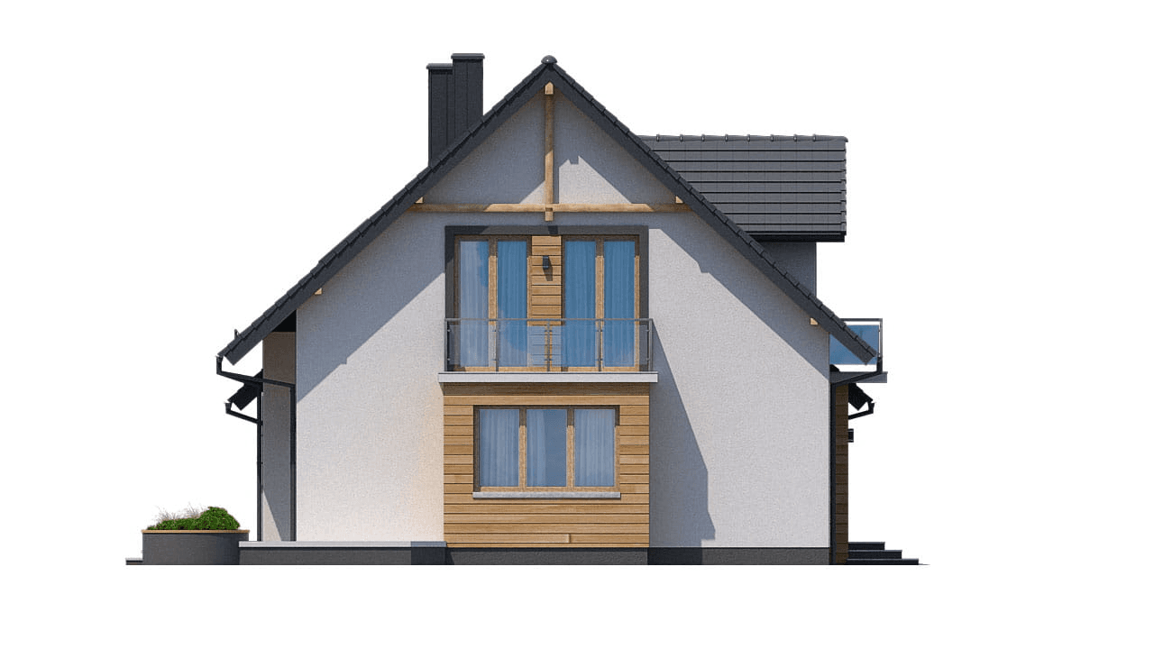 elewacja prawa domu jednorodzinnego BW-27