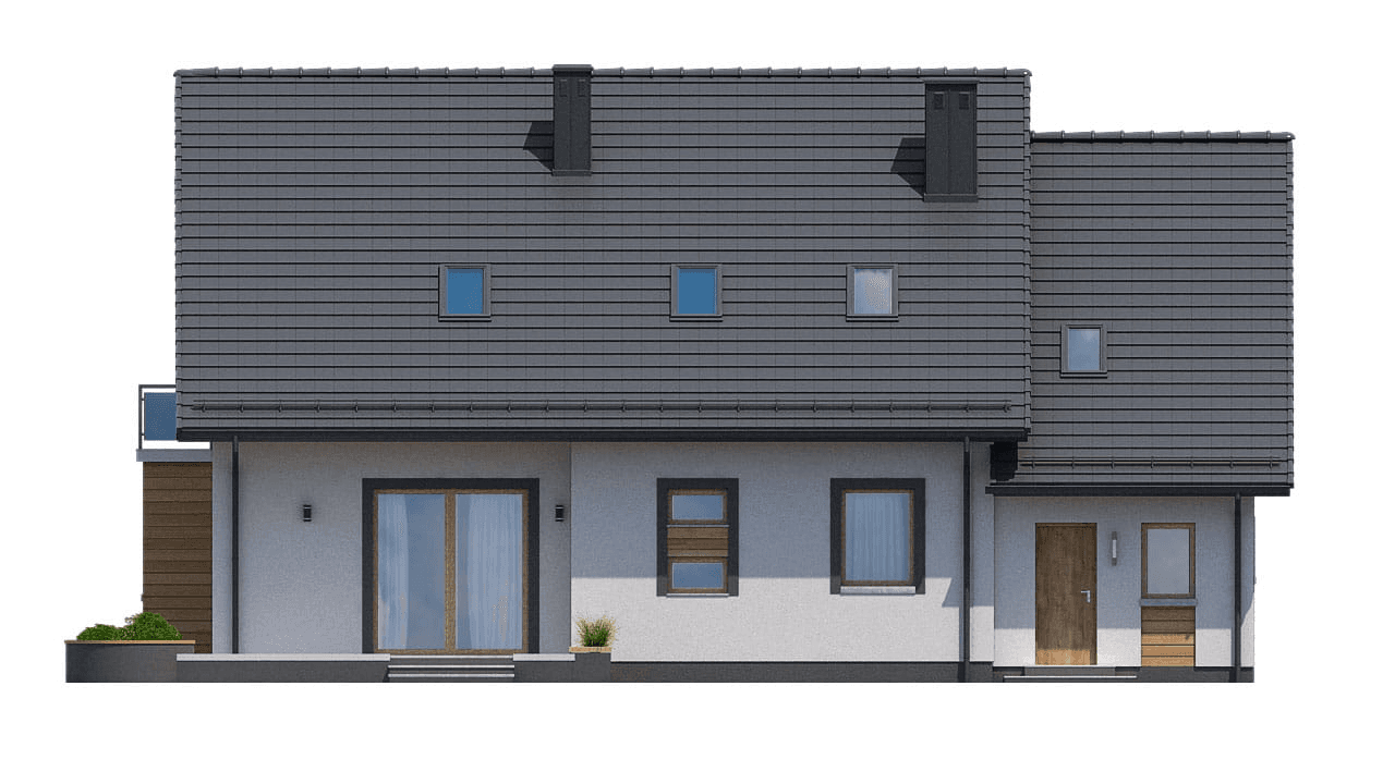 elewacja tylna domu jednorodzinnego BW-27