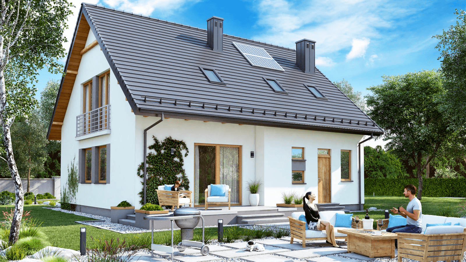 Wizualizacja domu jednorodzinnego BW-27 wariant 1