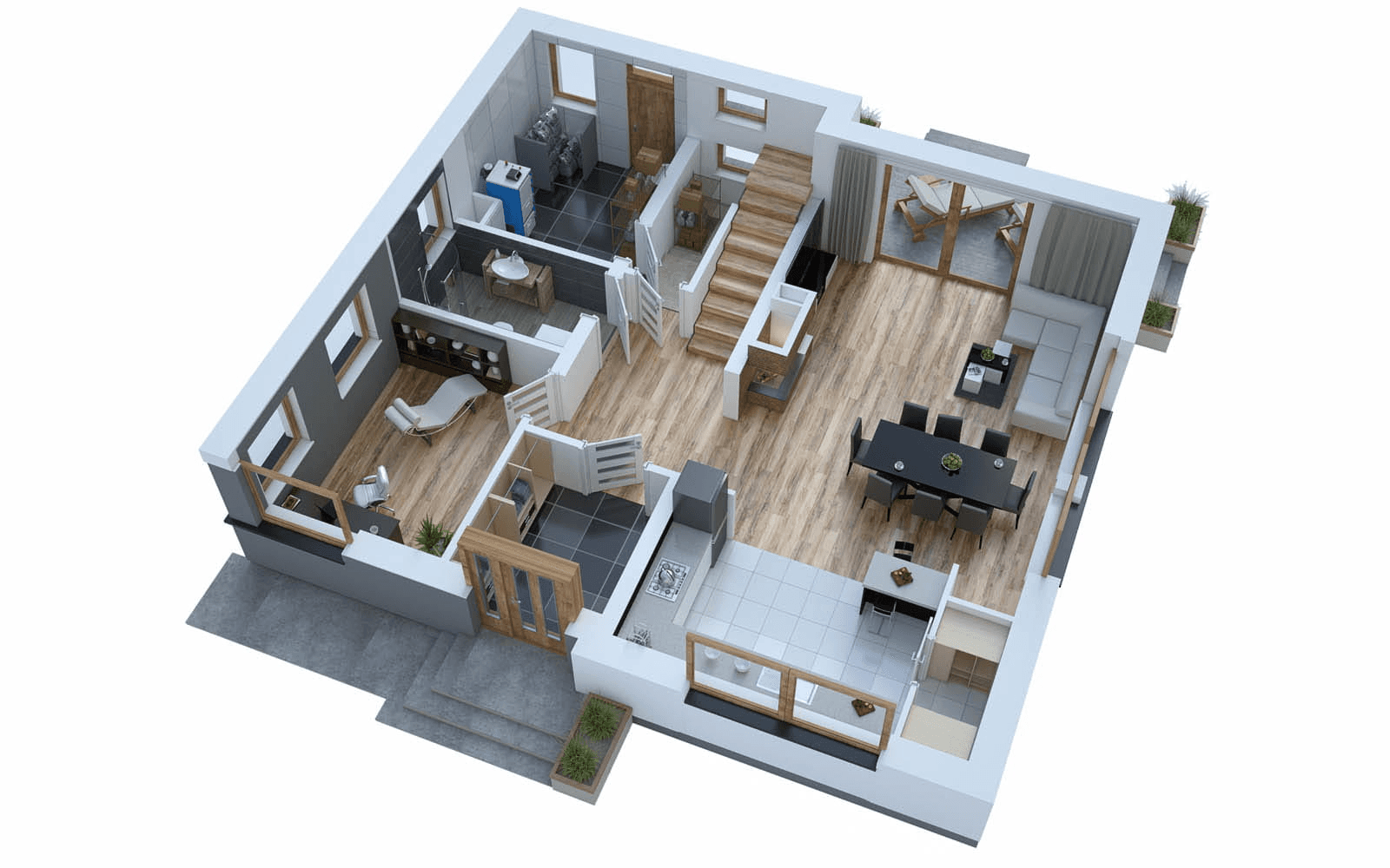 Wizualizacja domu jednorodzinnego BW-27 wariant 1