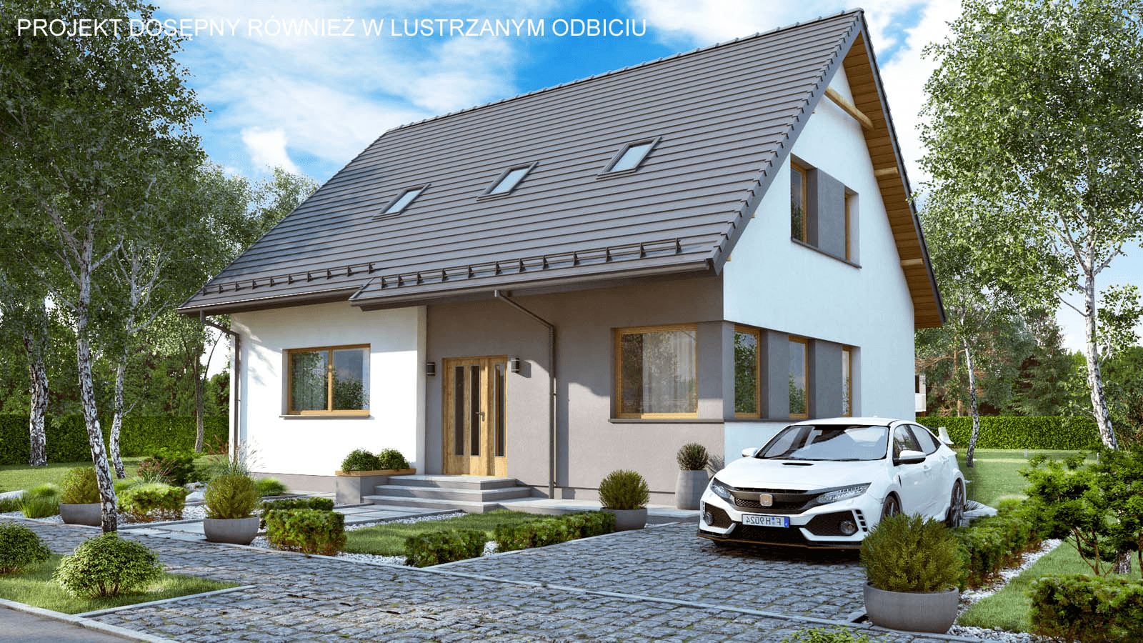 Wizualizacja domu jednorodzinnego BW-27 wariant 1
