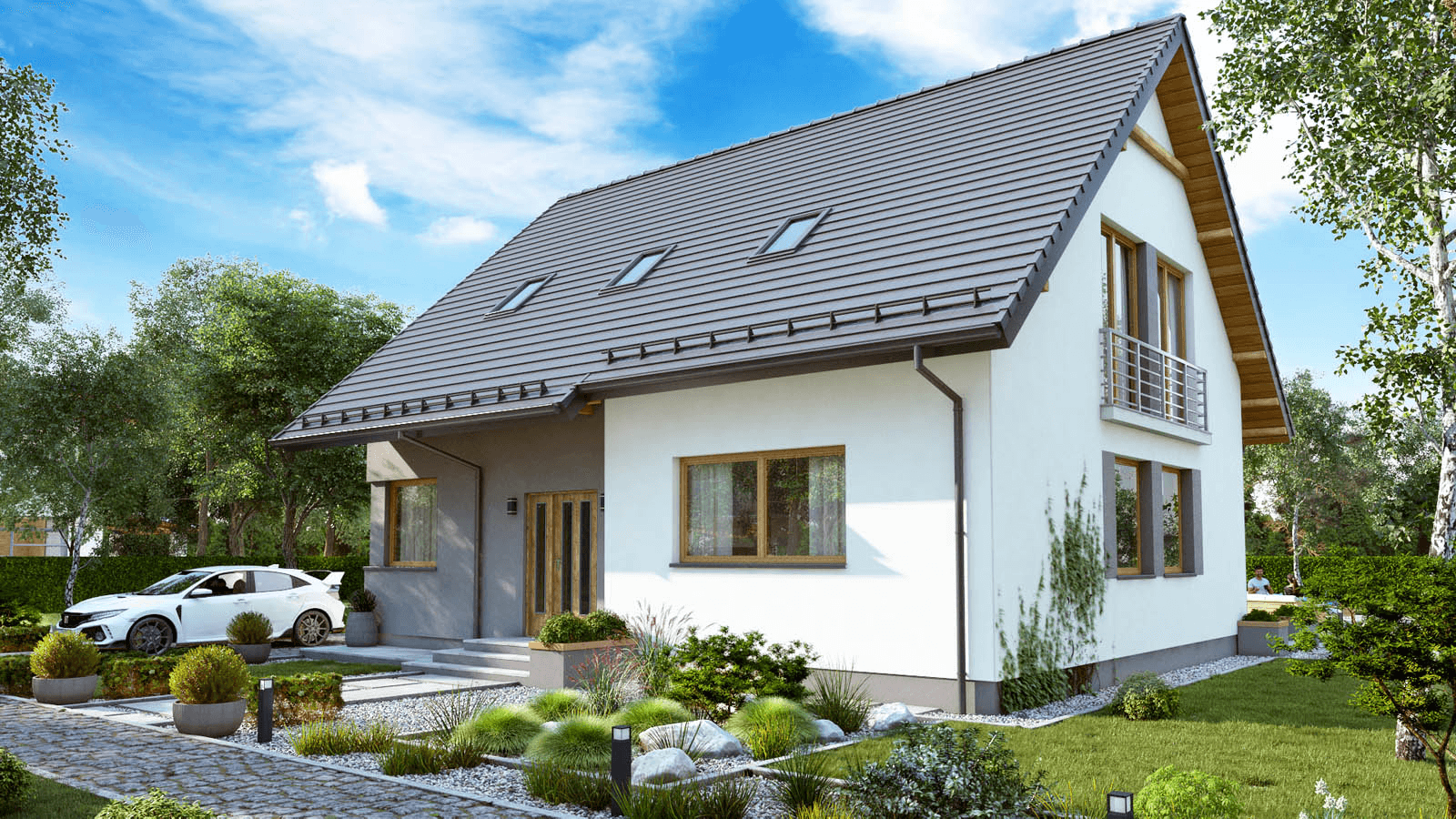 Wizualizacja domu jednorodzinnego BW-27 wariant 1