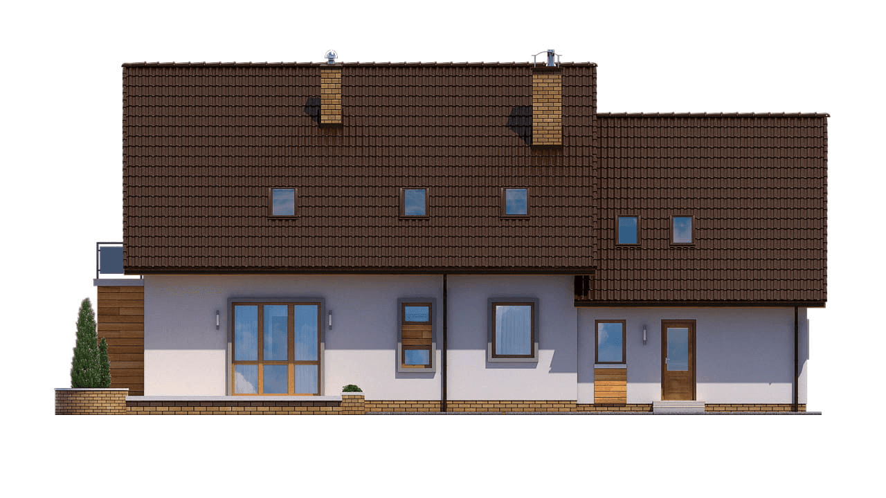 elewacja tylna domu jednorodzinnego BW-27 wariant 2