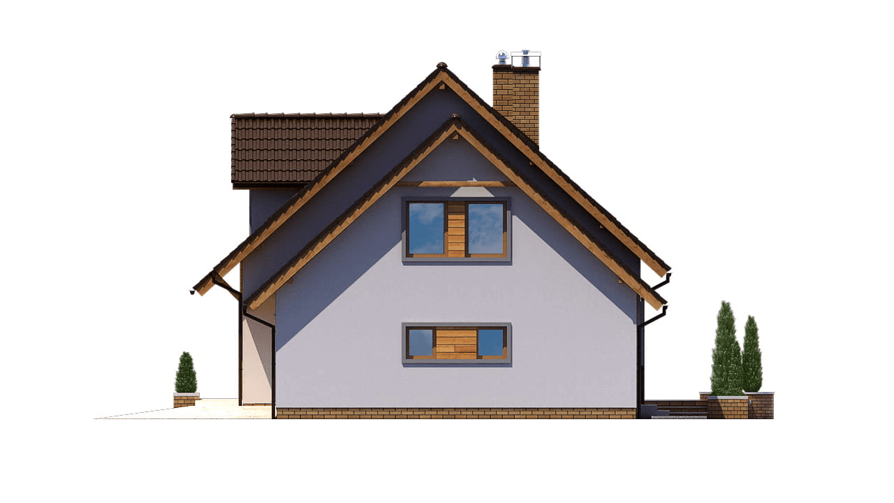 elewacja prawa domu jednorodzinnego BW-27 wariant 2