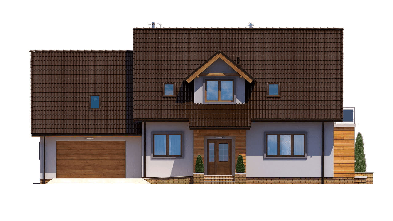 elewacja frontowa domu jednorodzinnego BW-27 wariant 2