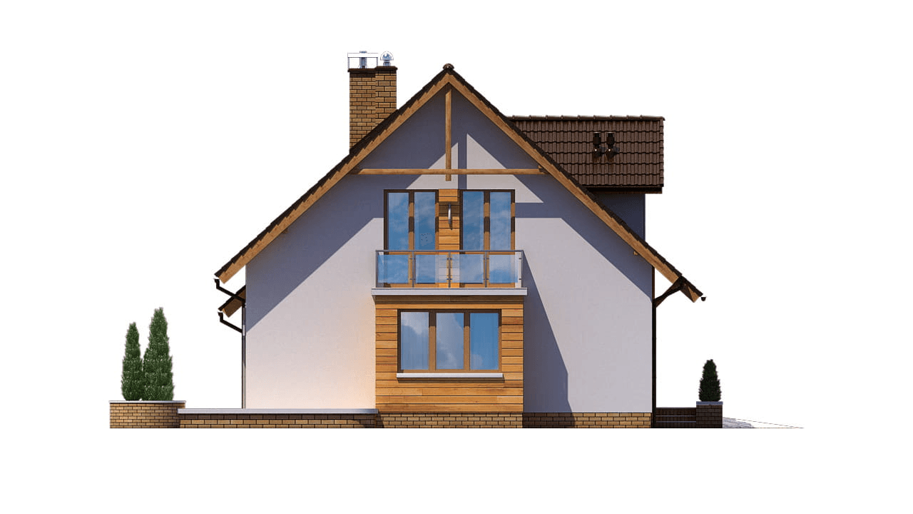 elewacja lewa domu jednorodzinnego BW-27 wariant 2