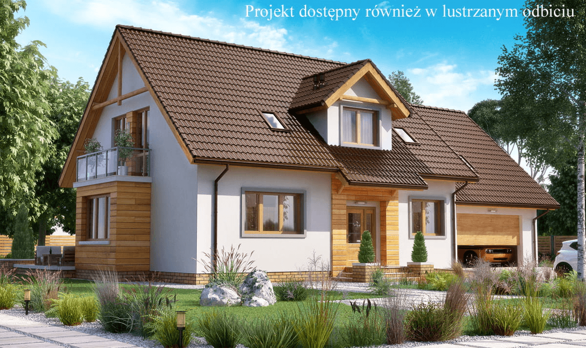 Wizualizacja domu jednorodzinnego BW-27 wariant 2