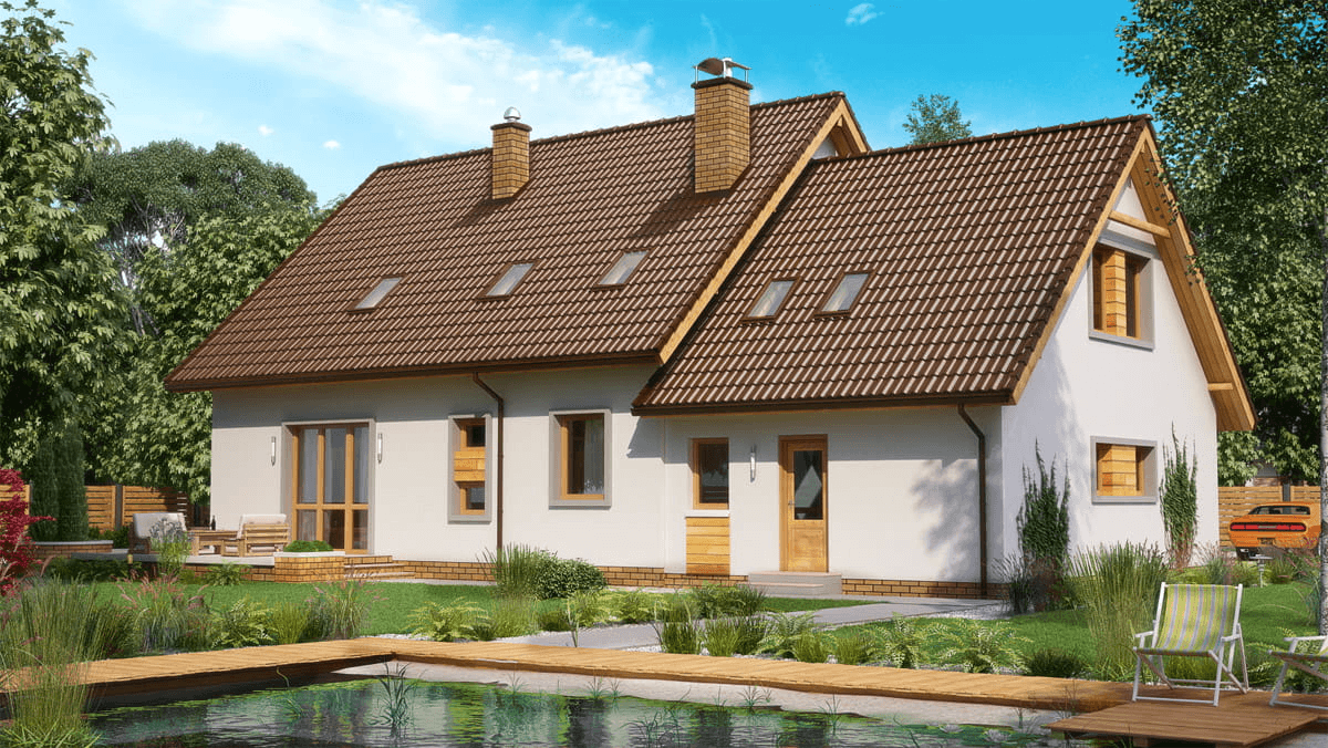 Wizualizacja domu jednorodzinnego BW-27 wariant 2