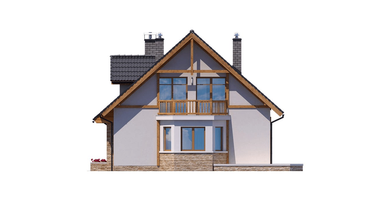 elewacja prawa domu jednorodzinnego BW-27 wariant 3