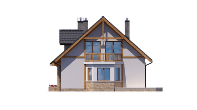 elewacja prawa domu jednorodzinnego BW-27 wariant 3