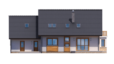 elewacja tylna domu jednorodzinnego BW-27 wariant 3