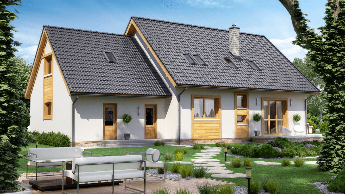 Wizualizacja domu jednorodzinnego BW-27 wariant 3
