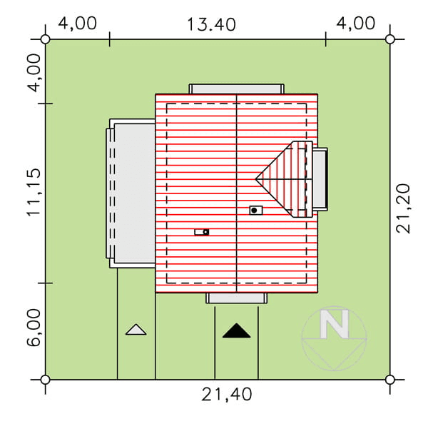 rzut usytuowania domu jednorodzinnego BW-31