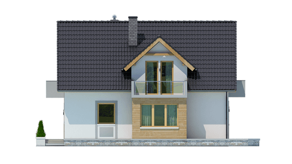 elewacja prawa domu jednorodzinnego BW-31