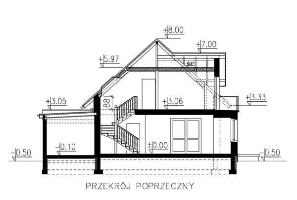 przekrój domu jednorodzinnego BW-31
