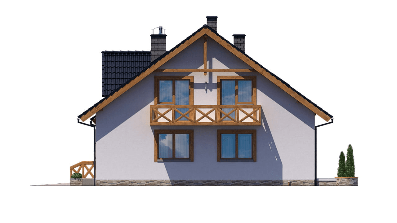 elewacja prawa domu jednorodzinnego BW-32