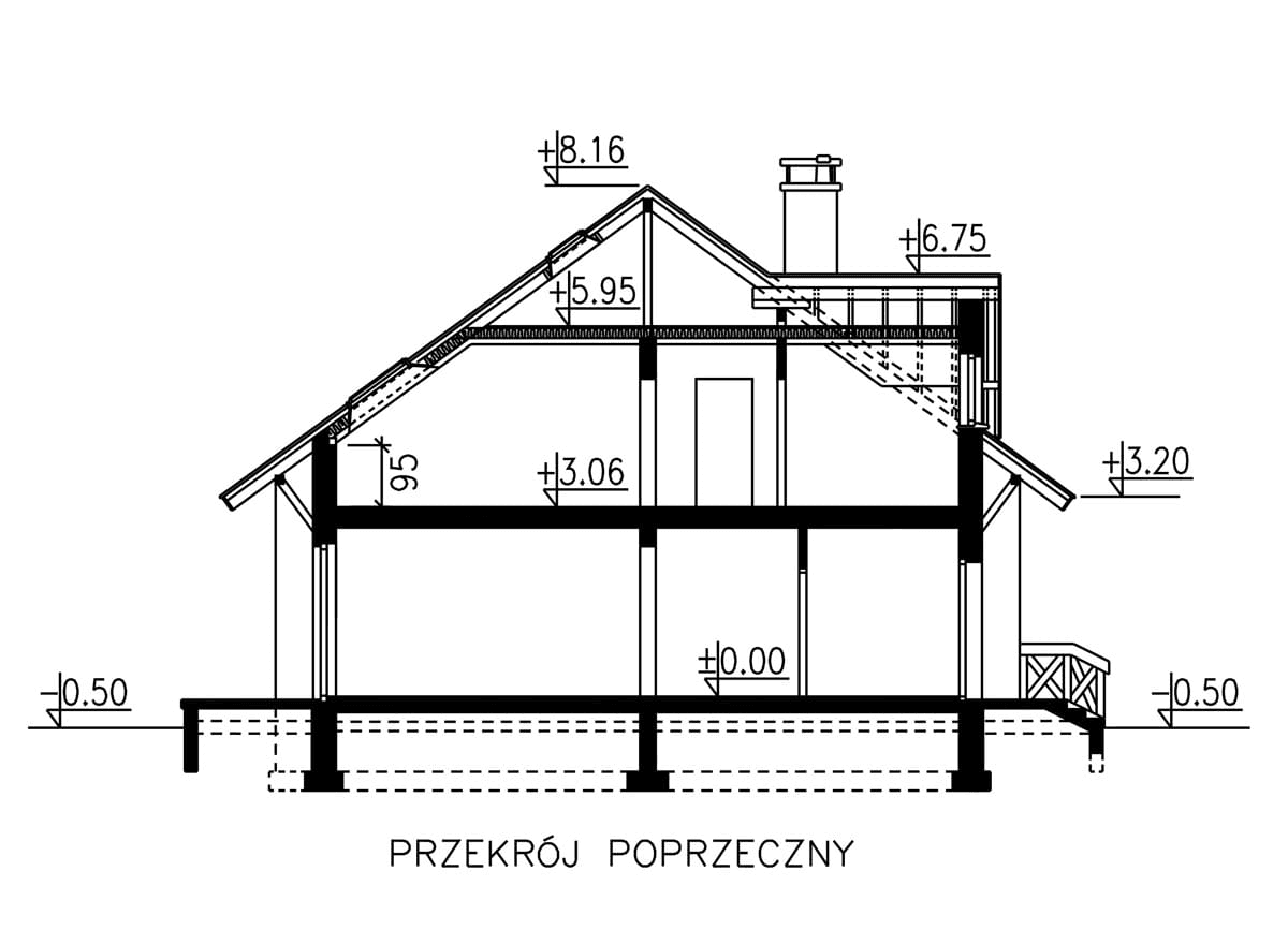 przekrój domu jednorodzinnego BW-32